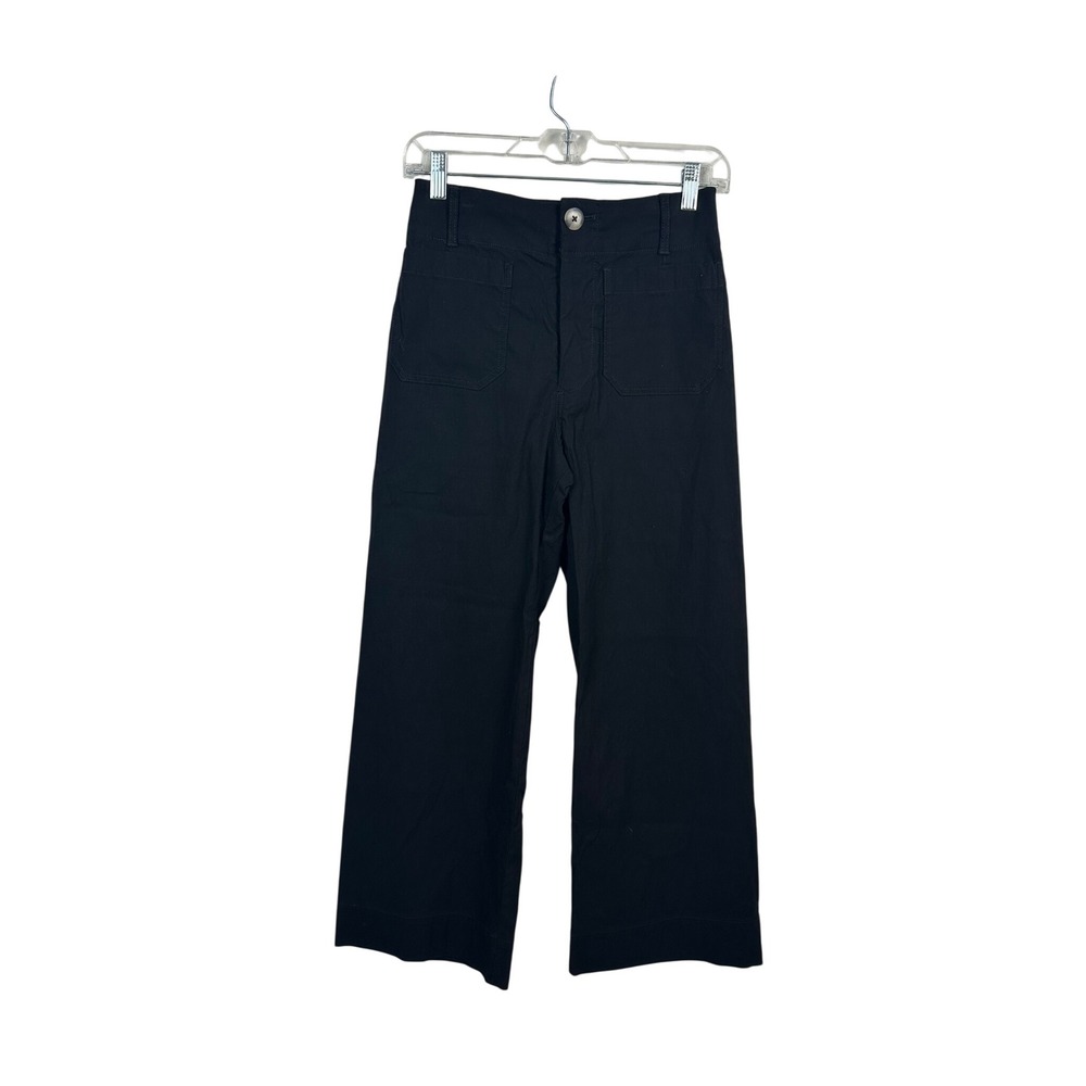 Maeve The Colette Pants Women 25 Black Excellent High Rise Wide Leg Cropped